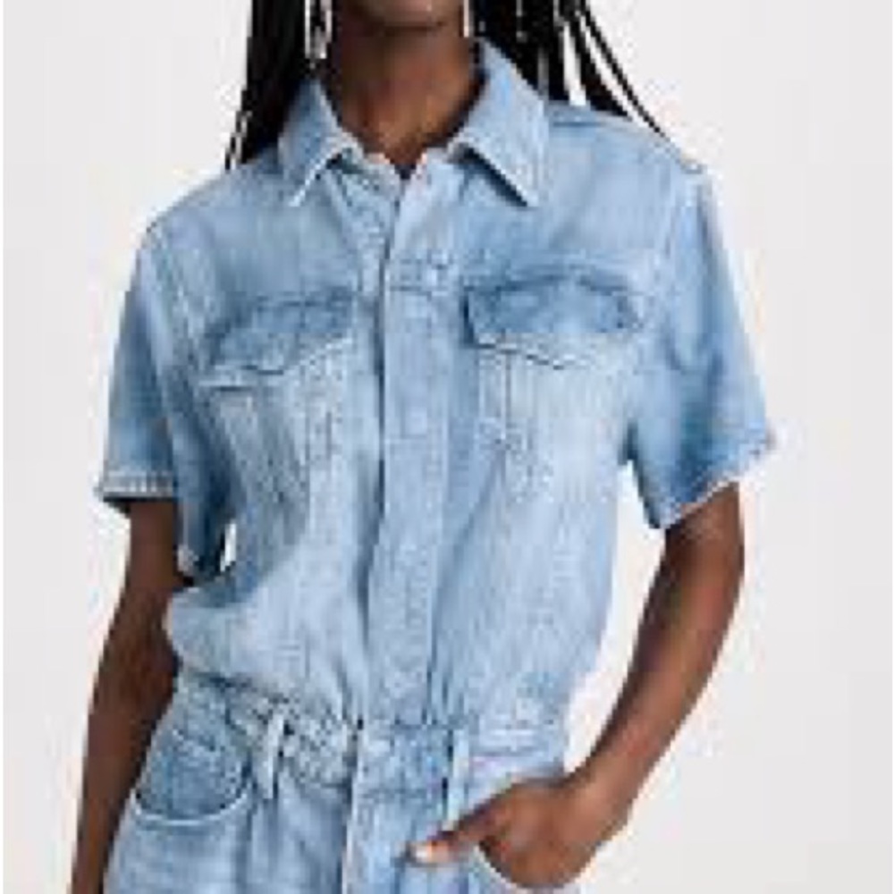 Good American Light Blue Denim Romper - Picture 2 of 6